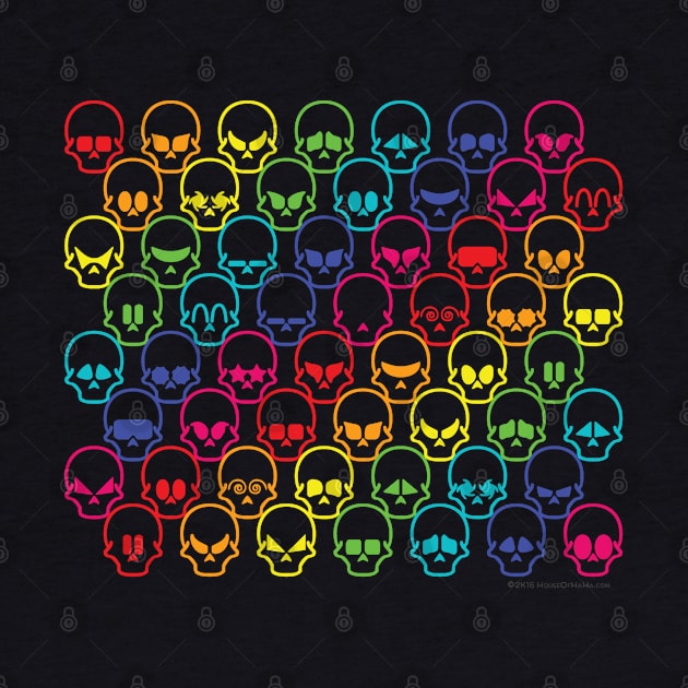 Cool Rainbow Skull Psychedelic Spectrum Tessellation by House_Of_HaHa